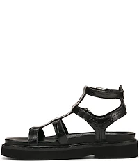 Naturalizer Lexie Croco Embossed Leather Platform Gladiator Sandals