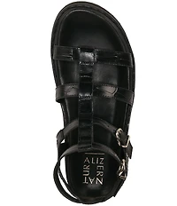 Naturalizer Lexie Croco Embossed Leather Platform Gladiator Sandals