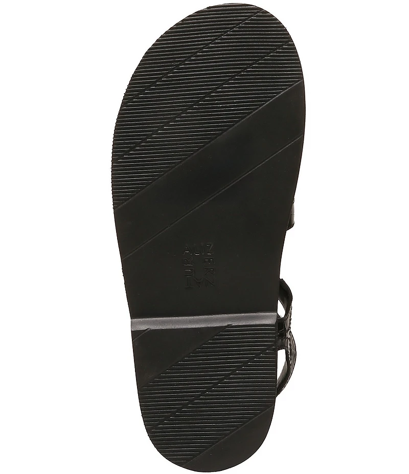 Naturalizer Lexie Croco Embossed Leather Platform Gladiator Sandals