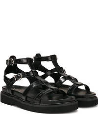 Naturalizer Lexie Croco Embossed Leather Platform Gladiator Sandals
