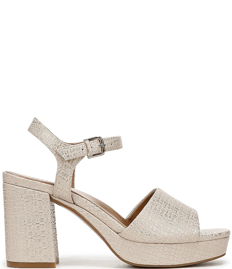 Naturalizer Lilly Embossed Weave Ankle Strap Platform Dress Sandals
