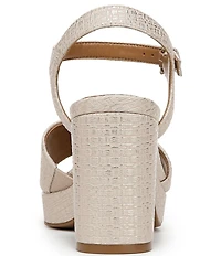 Naturalizer Lilly Embossed Weave Ankle Strap Platform Dress Sandals