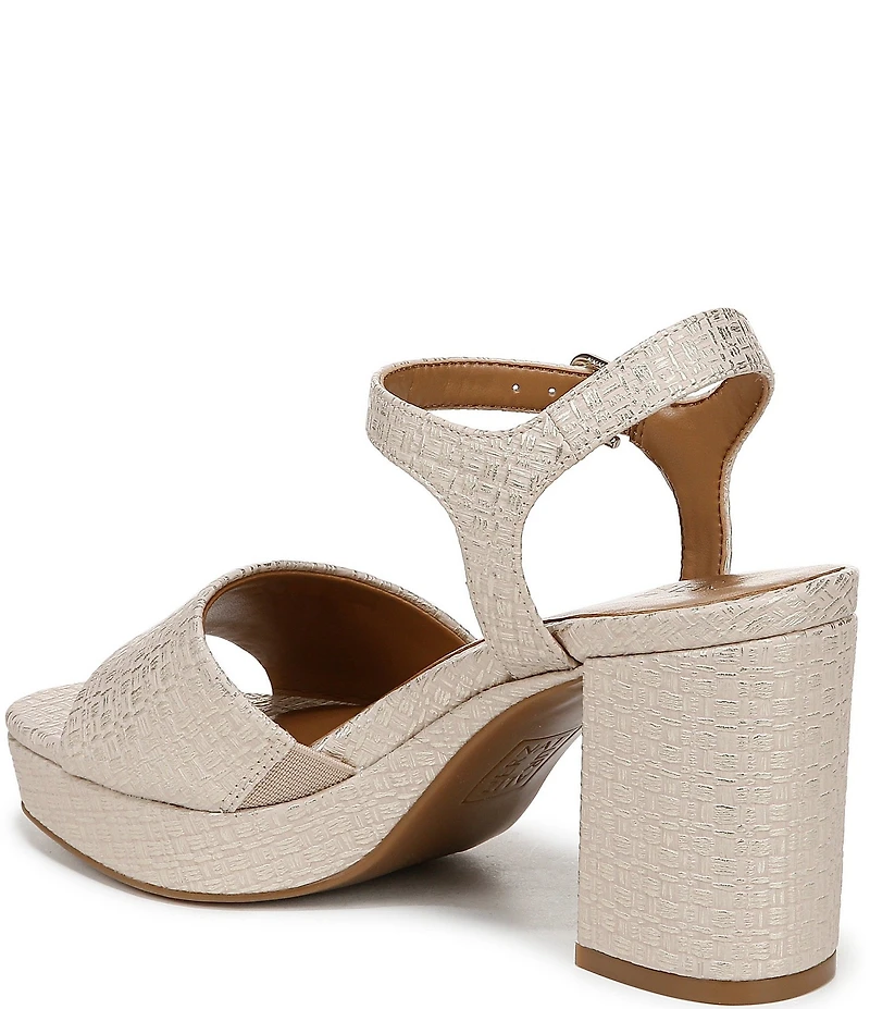 Naturalizer Lilly Embossed Weave Ankle Strap Platform Dress Sandals