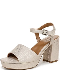 Naturalizer Lilly Embossed Weave Ankle Strap Platform Dress Sandals