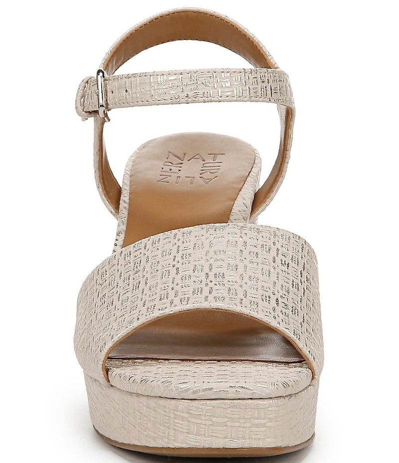 Naturalizer Lilly Embossed Weave Ankle Strap Platform Dress Sandals