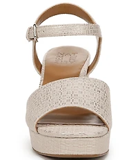 Naturalizer Lilly Embossed Weave Ankle Strap Platform Dress Sandals