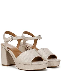 Naturalizer Lilly Embossed Weave Ankle Strap Platform Dress Sandals