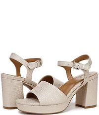Naturalizer Lilly Embossed Weave Ankle Strap Platform Dress Sandals