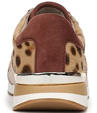 Naturalizer Lorena Cheetah Print Calf Hair Lace Up Sneakers