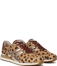 Naturalizer Lorena Cheetah Print Calf Hair Lace Up Sneakers