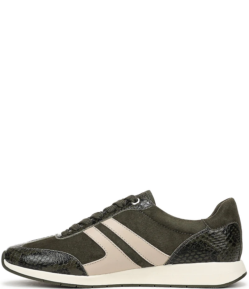 Naturalizer Lorena Suede Snake Print Accent Sneakers