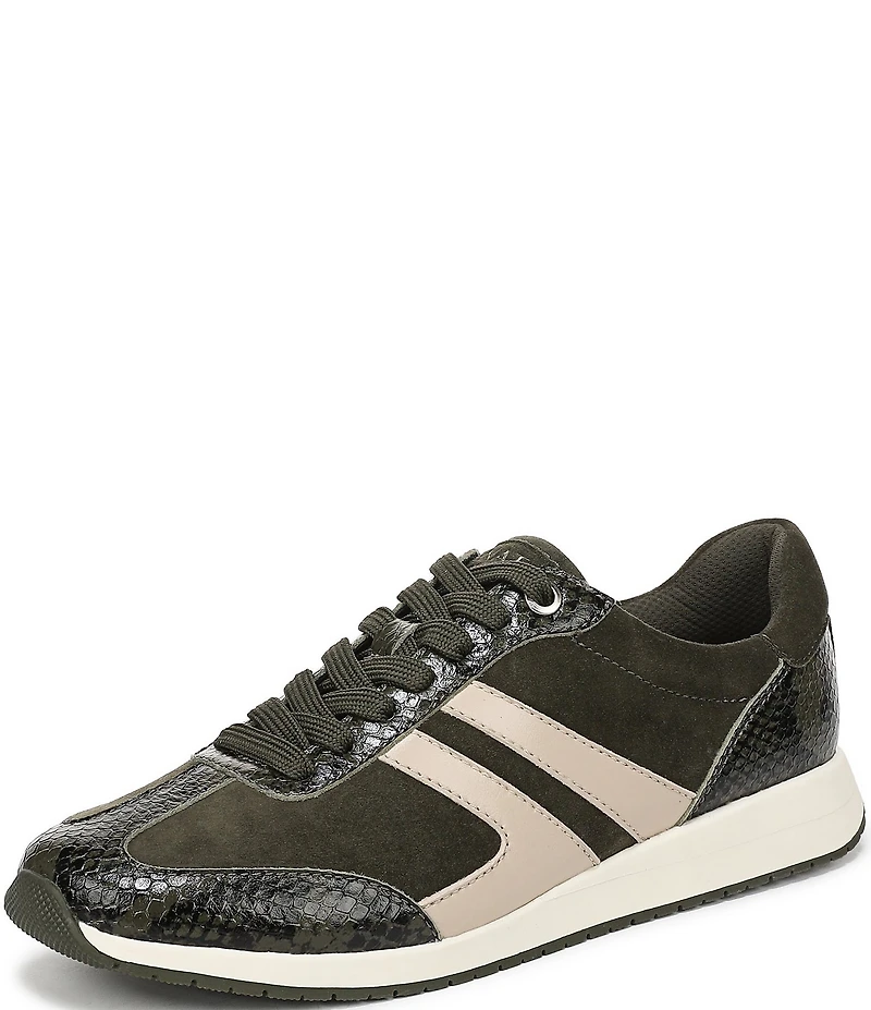 Naturalizer Lorena Suede Snake Print Accent Sneakers