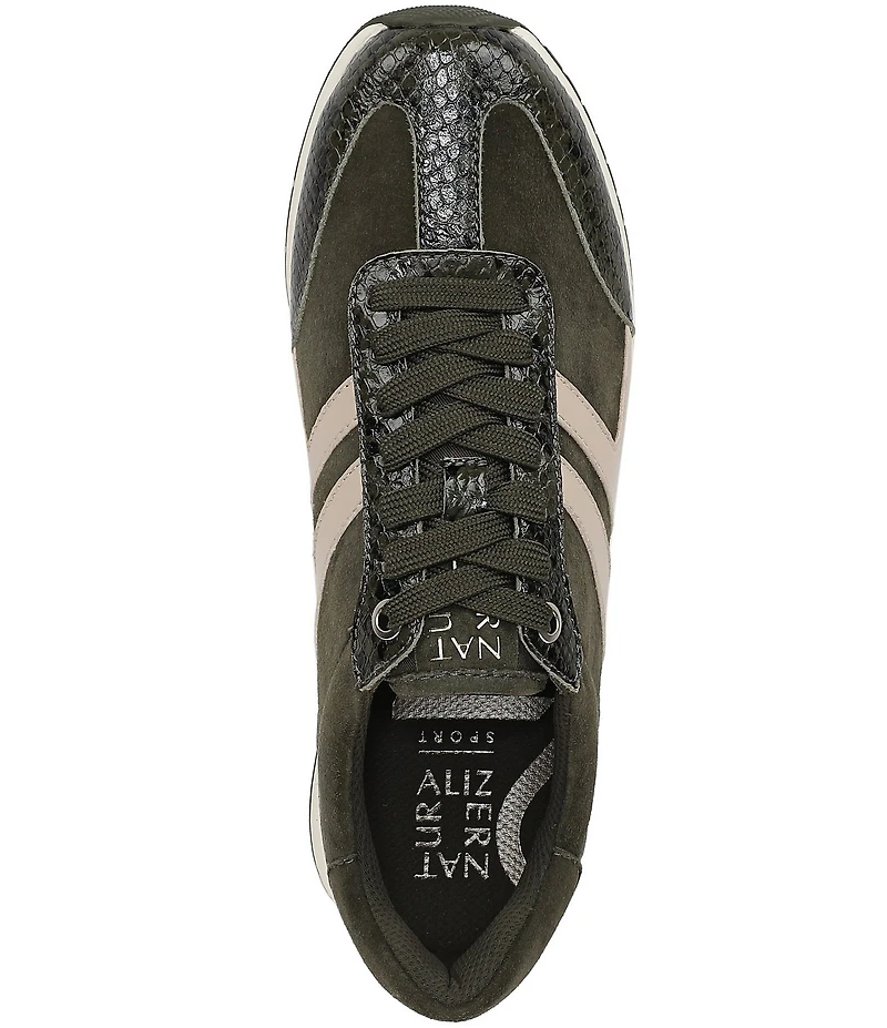 Naturalizer Lorena Suede Snake Print Accent Sneakers