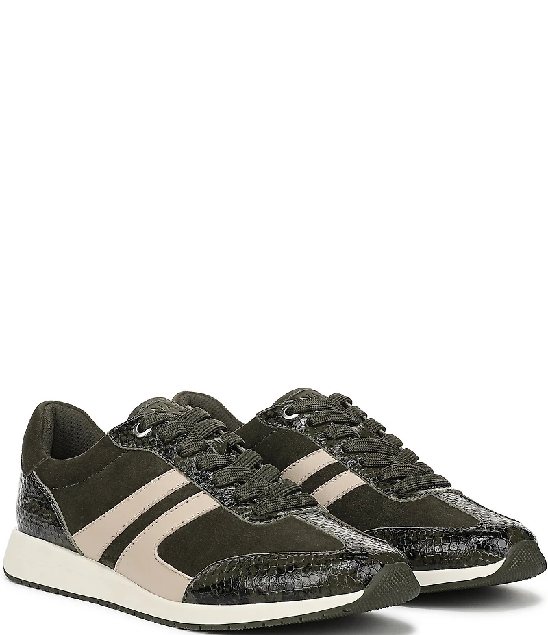 Naturalizer Lorena Suede Snake Print Accent Sneakers