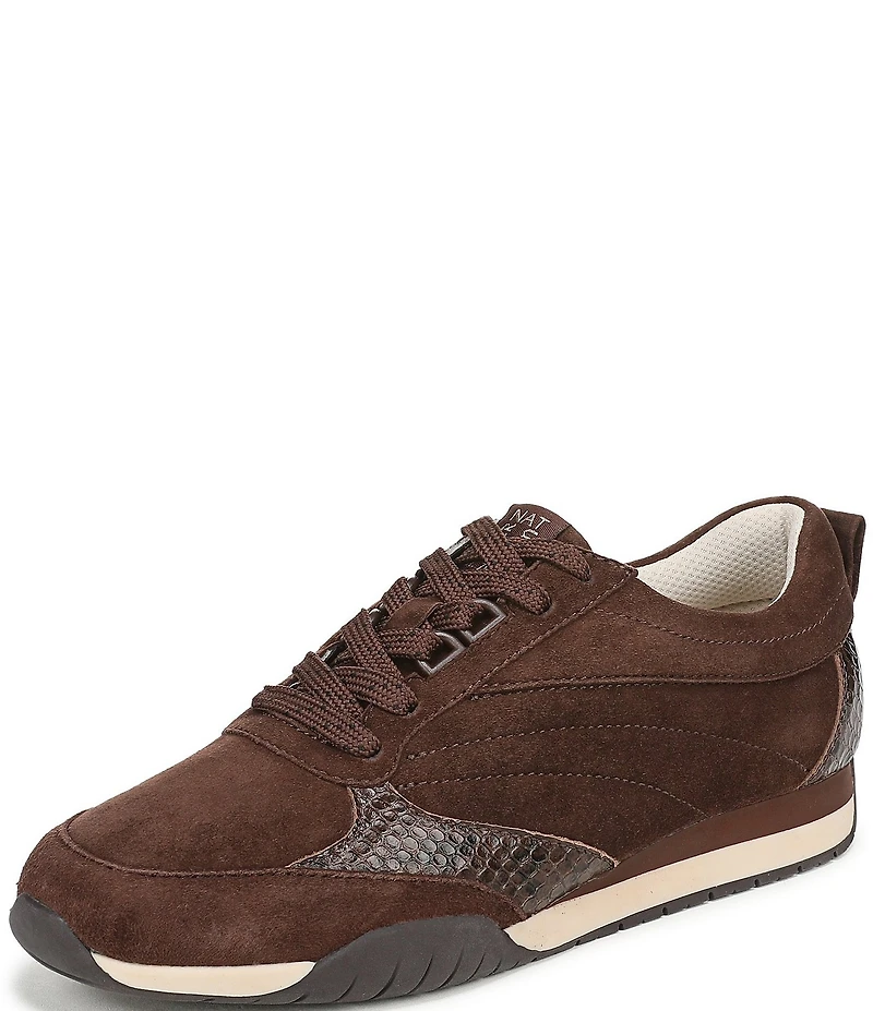 Naturalizer Tao Suede Snake Print Accent Sneakers