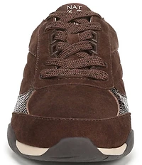 Naturalizer Tao Suede Snake Print Accent Sneakers