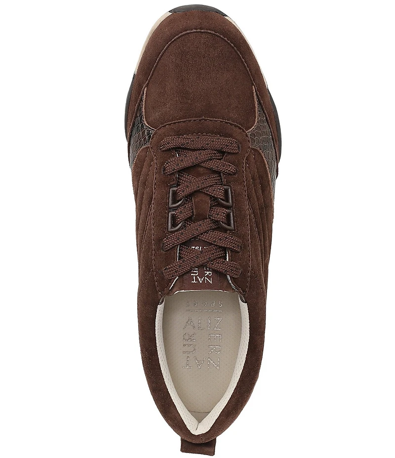 Naturalizer Tao Suede Snake Print Accent Sneakers
