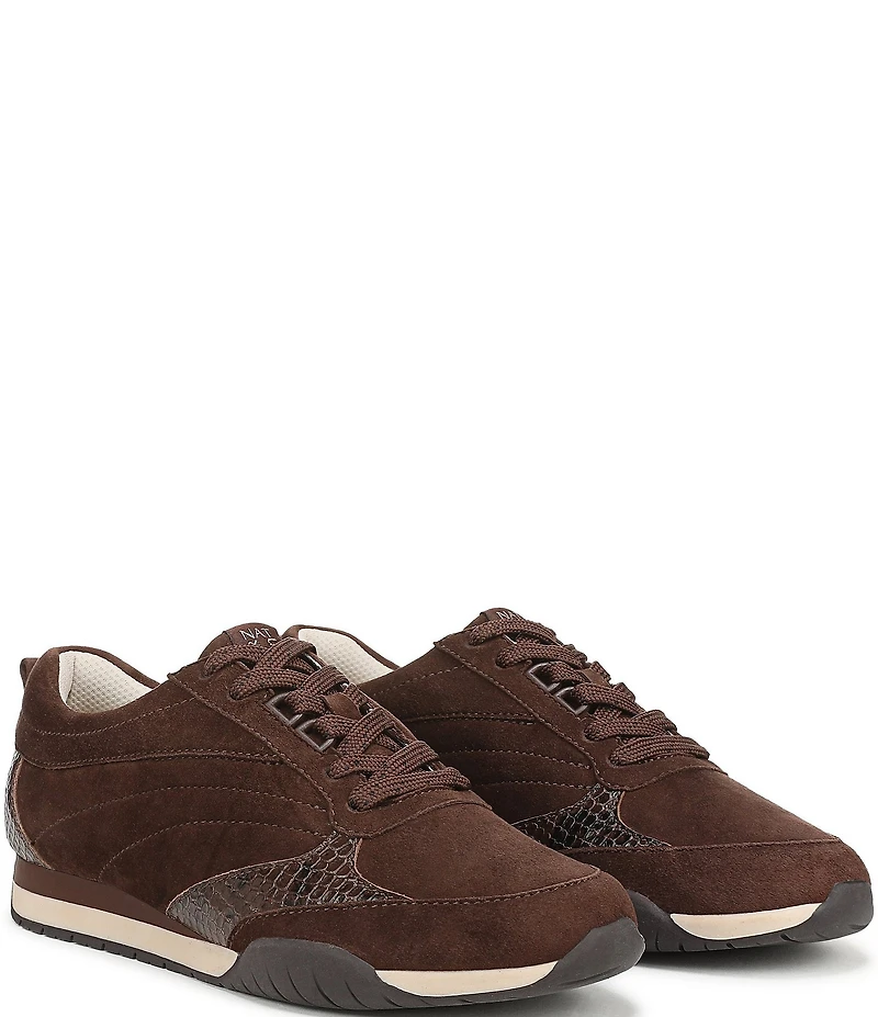 Naturalizer Tao Suede Snake Print Accent Sneakers