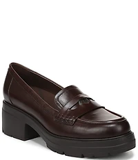 Naturalizer Lumos Leather Lug Sole Penny Loafer Pumps