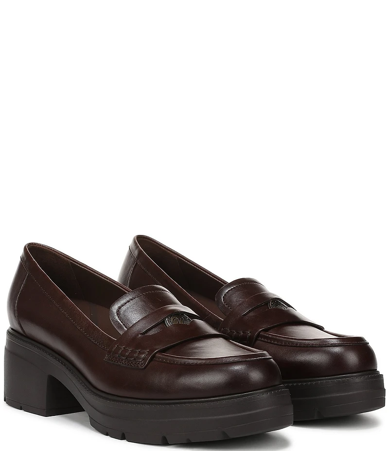 Naturalizer Lumos Leather Lug Sole Penny Loafer Pumps