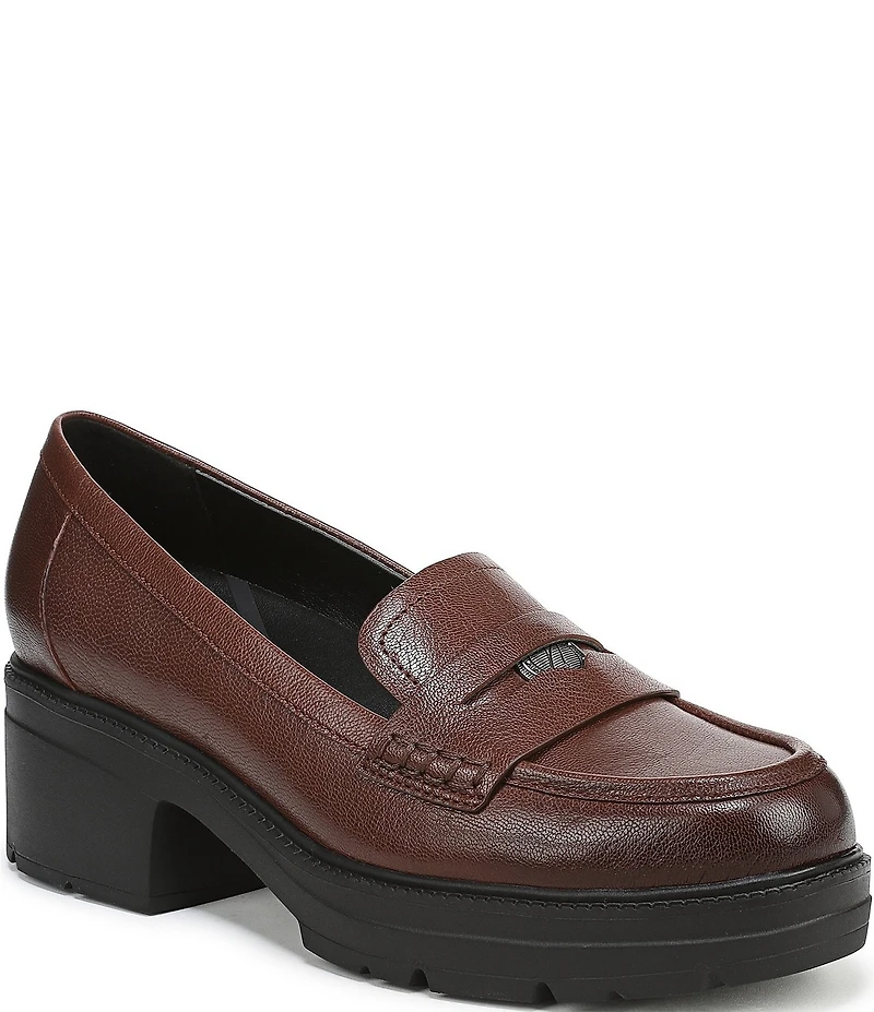 Naturalizer Lumos Leather Lug Sole Penny Loafer Pumps