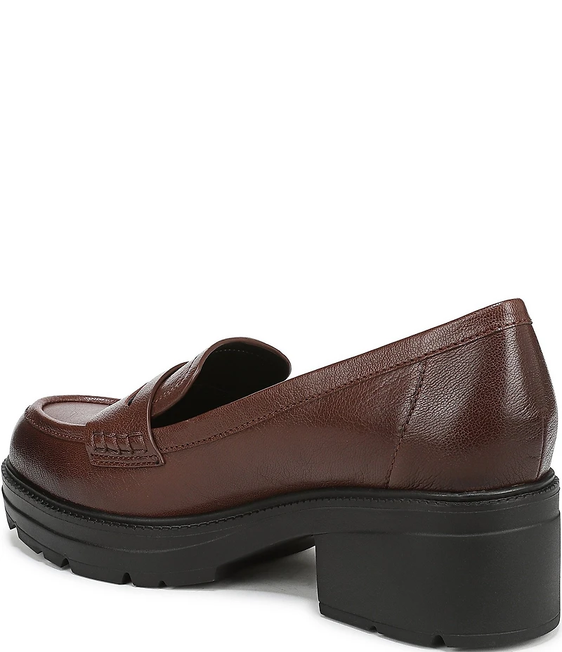 Naturalizer Lumos Leather Lug Sole Penny Loafer Pumps