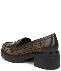 Naturalizer Lumos Suede Houndstooth Lug Sole Penny Loafer Pumps