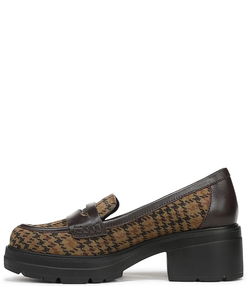 Naturalizer Lumos Suede Houndstooth Lug Sole Penny Loafer Pumps