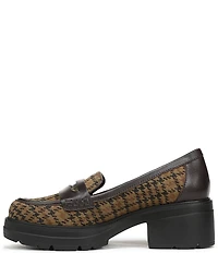 Naturalizer Lumos Suede Houndstooth Lug Sole Penny Loafer Pumps