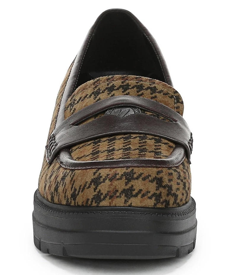 Naturalizer Lumos Suede Houndstooth Lug Sole Penny Loafer Pumps