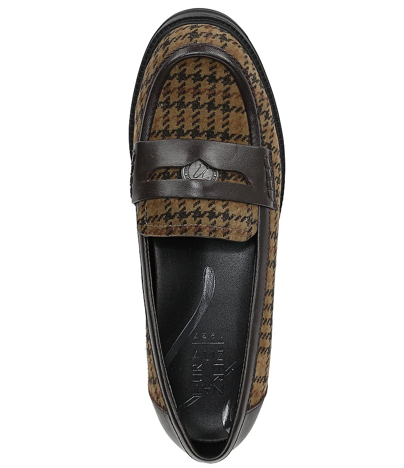 Naturalizer Lumos Suede Houndstooth Lug Sole Penny Loafer Pumps