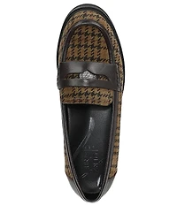 Naturalizer Lumos Suede Houndstooth Lug Sole Penny Loafer Pumps