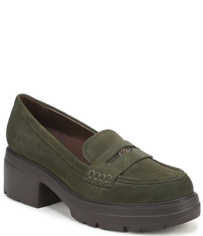 Naturalizer Lumos Suede Lug Sole Penny Loafer Pumps