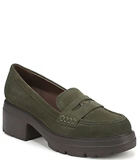 Naturalizer Lumos Suede Lug Sole Penny Loafer Pumps