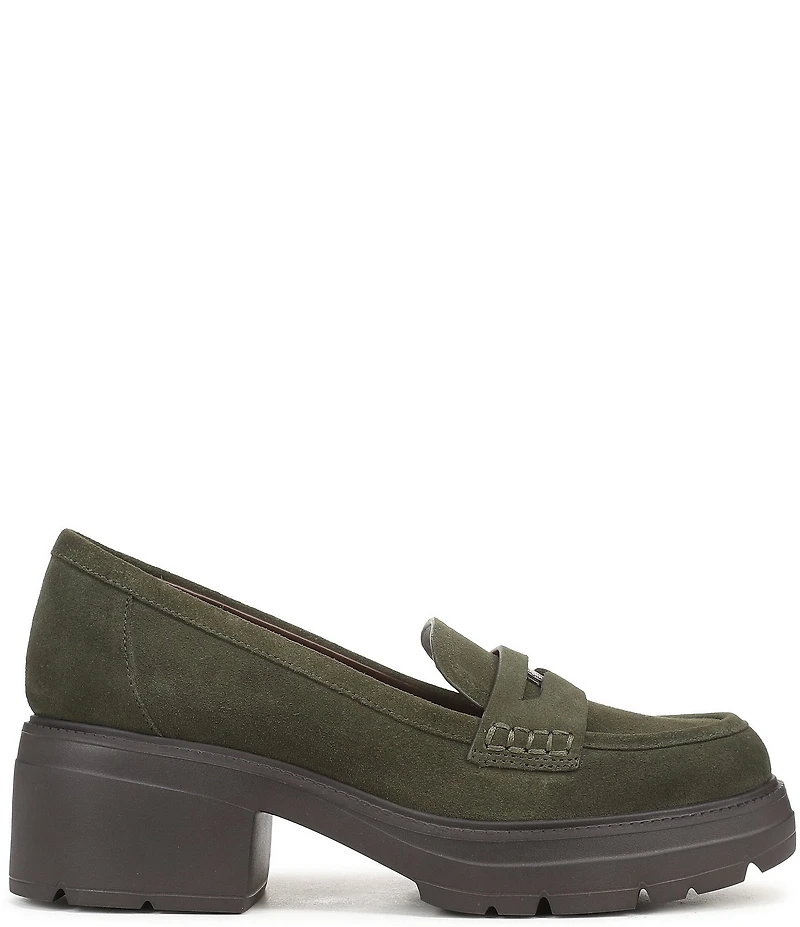 Naturalizer Lumos Suede Lug Sole Penny Loafer Pumps