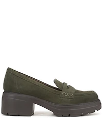 Naturalizer Lumos Suede Lug Sole Penny Loafer Pumps
