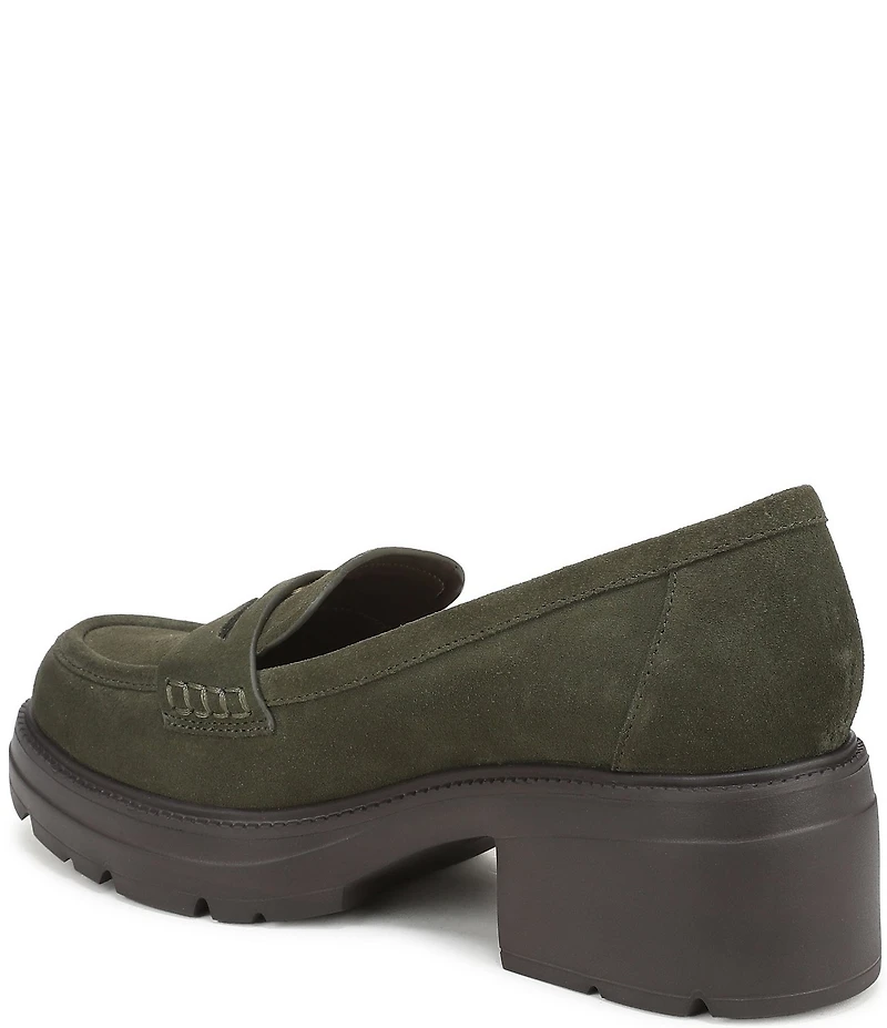 Naturalizer Lumos Suede Lug Sole Penny Loafer Pumps