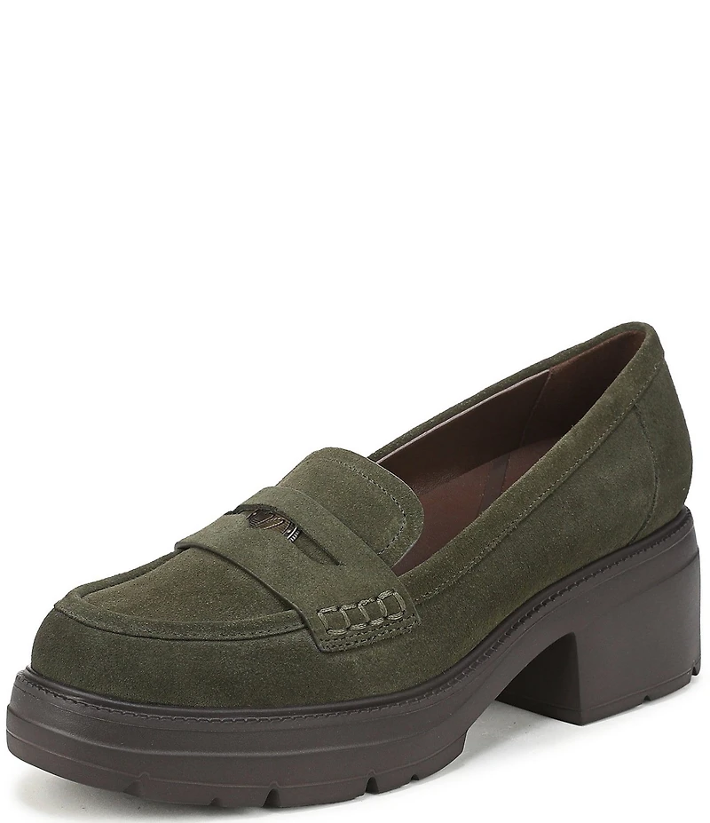 Naturalizer Lumos Suede Lug Sole Penny Loafer Pumps
