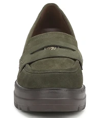 Naturalizer Lumos Suede Lug Sole Penny Loafer Pumps