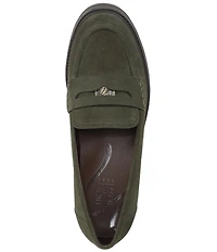 Naturalizer Lumos Suede Lug Sole Penny Loafer Pumps