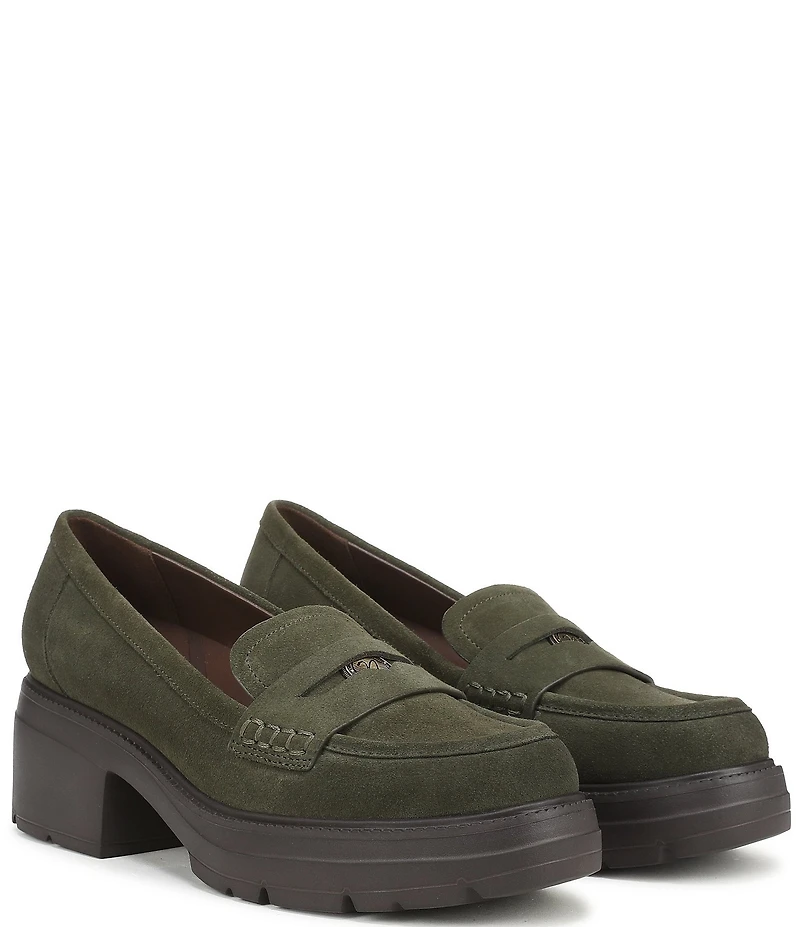 Naturalizer Lumos Suede Lug Sole Penny Loafer Pumps