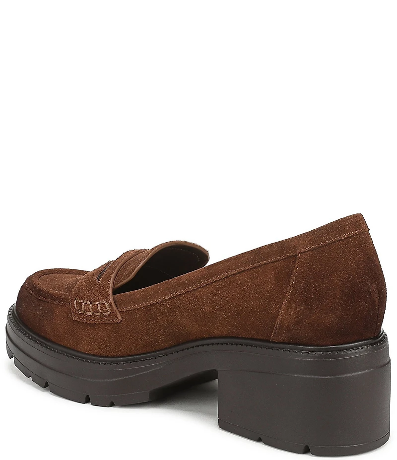 Naturalizer Lumos Suede Lug Sole Penny Loafer Pumps