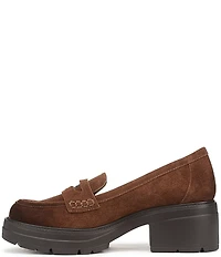 Naturalizer Lumos Suede Lug Sole Penny Loafer Pumps