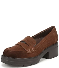 Naturalizer Lumos Suede Lug Sole Penny Loafer Pumps