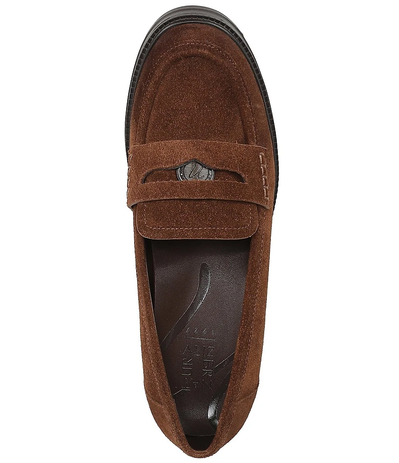 Naturalizer Lumos Suede Lug Sole Penny Loafer Pumps