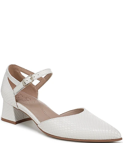 Naturalizer Maddox Snake Embossed Leather Ankle Wrap Pumps