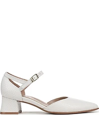 Naturalizer Maddox Snake Embossed Leather Ankle Wrap Pumps