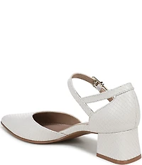 Naturalizer Maddox Snake Embossed Leather Ankle Wrap Pumps