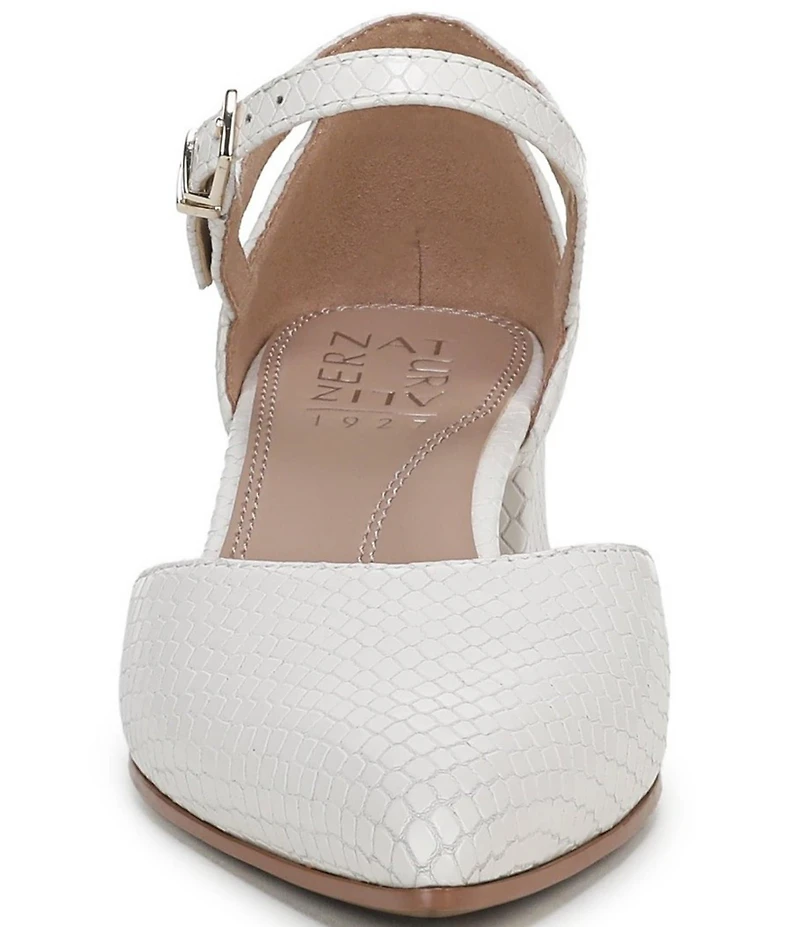 Naturalizer Maddox Snake Embossed Leather Ankle Wrap Pumps