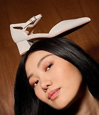 Naturalizer Maddox Snake Embossed Leather Ankle Wrap Pumps